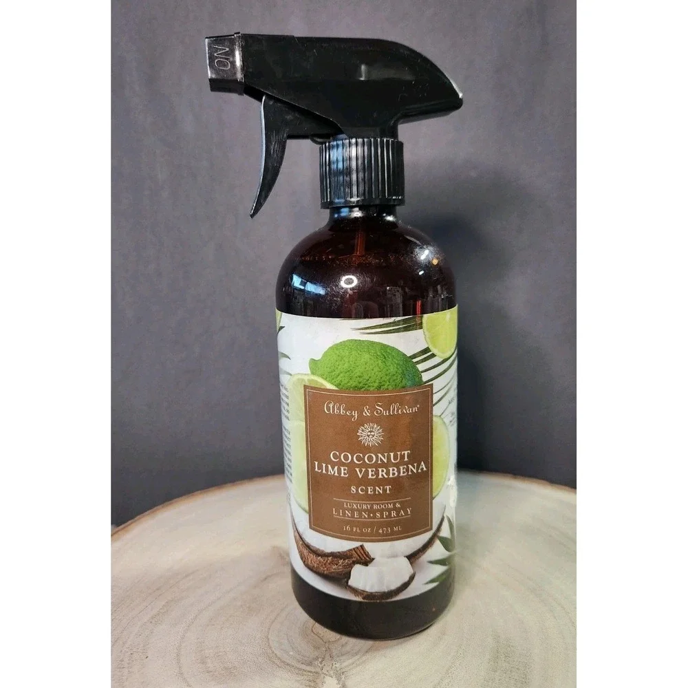 Abbey & Sullivan Coconut Lime Verbena Room‎ Linen Spray 16 oz~Made in USA